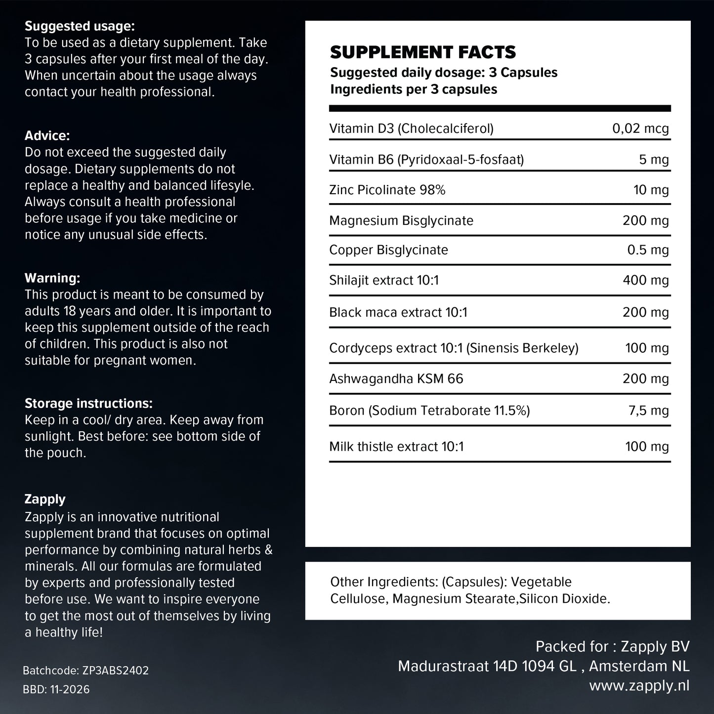 Testo Charge: 90 capsules + Free E-book
