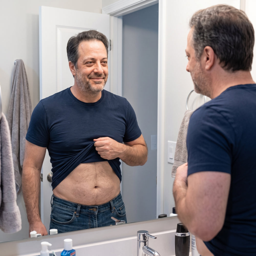 4. The dad-bod started to shift.