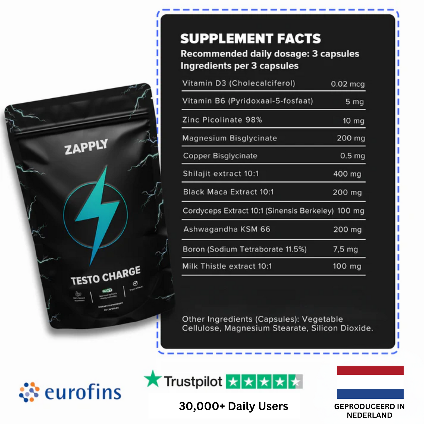 Testo Charge 6 Packs Bundle (540 Capsules)